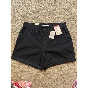 Levi's Women's Mid-Length Black Denim Jean Shorts, Size 30